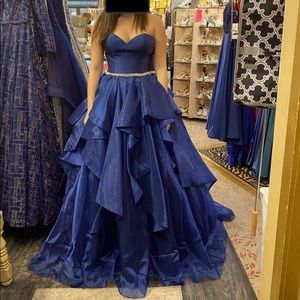 Royal Blue Huge Prom Ball Gown- Size 10